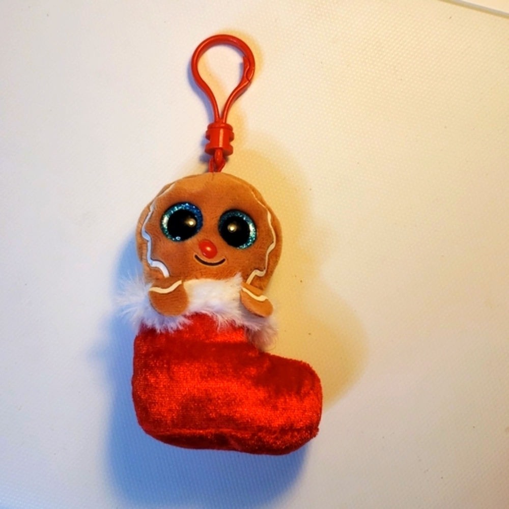 TY Holiday Baby JINGLY the Gingerbread Key Clip